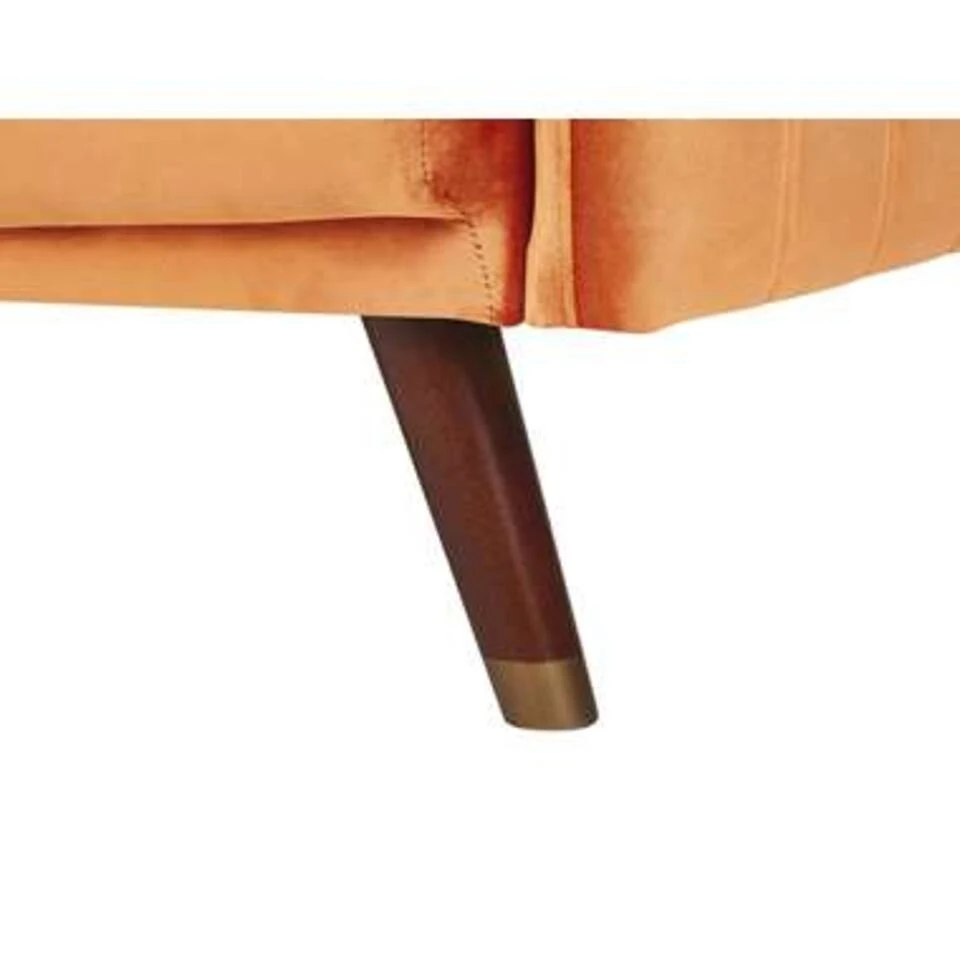 Beliani Driezitsbank - SENJA Oranje Fluweel 2 Beliani Driezitsbank - SENJA Oranje Fluweel - Afbeelding 2