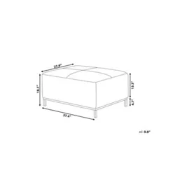 Beliani Ottomaan OSLO - Beige Leer -Puur Woood Winkel 7803c925d1634bf9845905a804747b8c