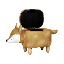 Beliani Dierenhocker FOX - Oranje Fluweel -Puur Woood Winkel 792e1cf0e95743208daccef20ab2c3ca