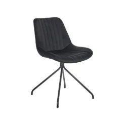 Beliani Eetkamerstoel NAVASOTA - Zwart Fluweel -Puur Woood Winkel 7f70d34653eb48cfae7019980d292755