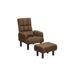 Beliani Fauteuil OLAND - Bruin Polyester -Puur Woood Winkel 803b5d1b89024ac5aea8ef5218450d11