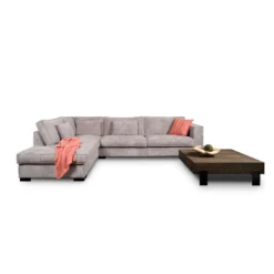 Hoekbank Stuttgart Groot Rechts - Ribcord - Lichtgrijs -Puur Woood Winkel 81004583 0101