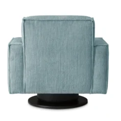 Draaifauteuil Stuttgart Met Armleuning - Ribcord - Ijsblauw/grijs -Puur Woood Winkel 81004591 0901