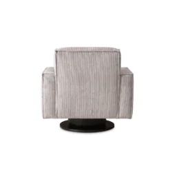 Draaifauteuil Stuttgart Met Armleuning - Ribcord - Lichtgrijs -Puur Woood Winkel 81004592 0900