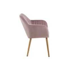 Eetkamerstoel Meda - Fluweel - Oudroze (1 Stuk) -Puur Woood Winkel 81017385 0200