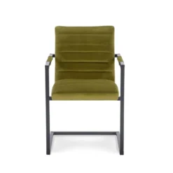 Eetkamerstoel Mateas - Velvet - Mosterdgroen