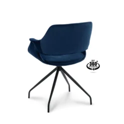 Eetkamerstoel Riccione - Velvet - Blauw -Puur Woood Winkel 81019763 0200