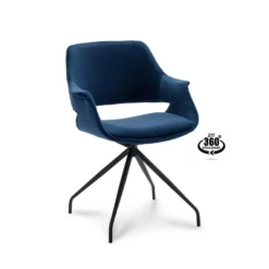 Eetkamerstoel Riccione - Velvet - Blauw