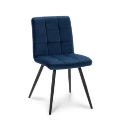 Eetkamerstoel Ayden - Velvet - Blauw (2 Stuks)