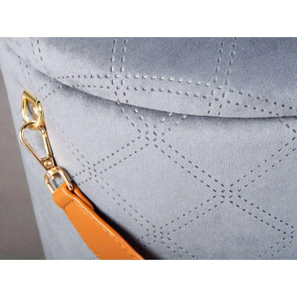 Poef Nevis - Grijs - 38x30x30 Cm 3 Poef Nevis - Grijs - 38x30x30 Cm - Afbeelding 3