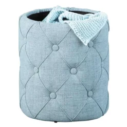 Poef Yapak - Grijs - 40x34x34 Cm -Puur Woood Winkel 81021757 0300