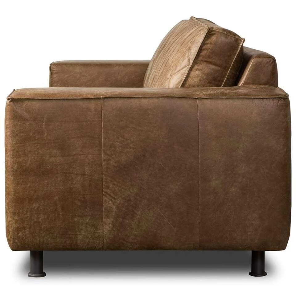 Bank Levin 3-zits - Leer - Bruin 3 Bank Levin 3-zits - Leer - Bruin - Afbeelding 3