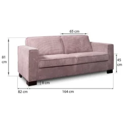 Bank Stuttgart 2-zits - Ribcord - Roze -Puur Woood Winkel 81023418 9600