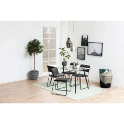 Eetkamerstoel Izeda (2 Stuks) - Velvet - Donkergrijs -Puur Woood Winkel 81023476 0400