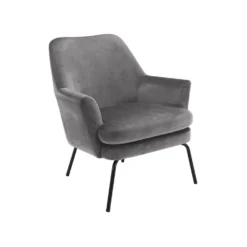 Relaxfauteuil Ulla - Fluweel - Donkergrijs -Puur Woood Winkel 81025833 0100