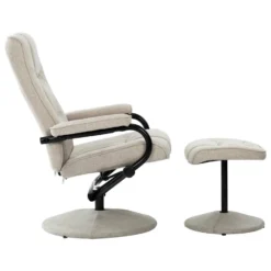 VidaXL Fauteuil Verstelbaar Met Voetenbankje Stof Crèmekleurig -Puur Woood Winkel 8294b4bb1396467a99bf4cd1cfacf8d4