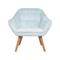 Beliani Clubfauteuil KARIS - Blauw Fluweel -Puur Woood Winkel 82d81a020b554032ab9823737523699e