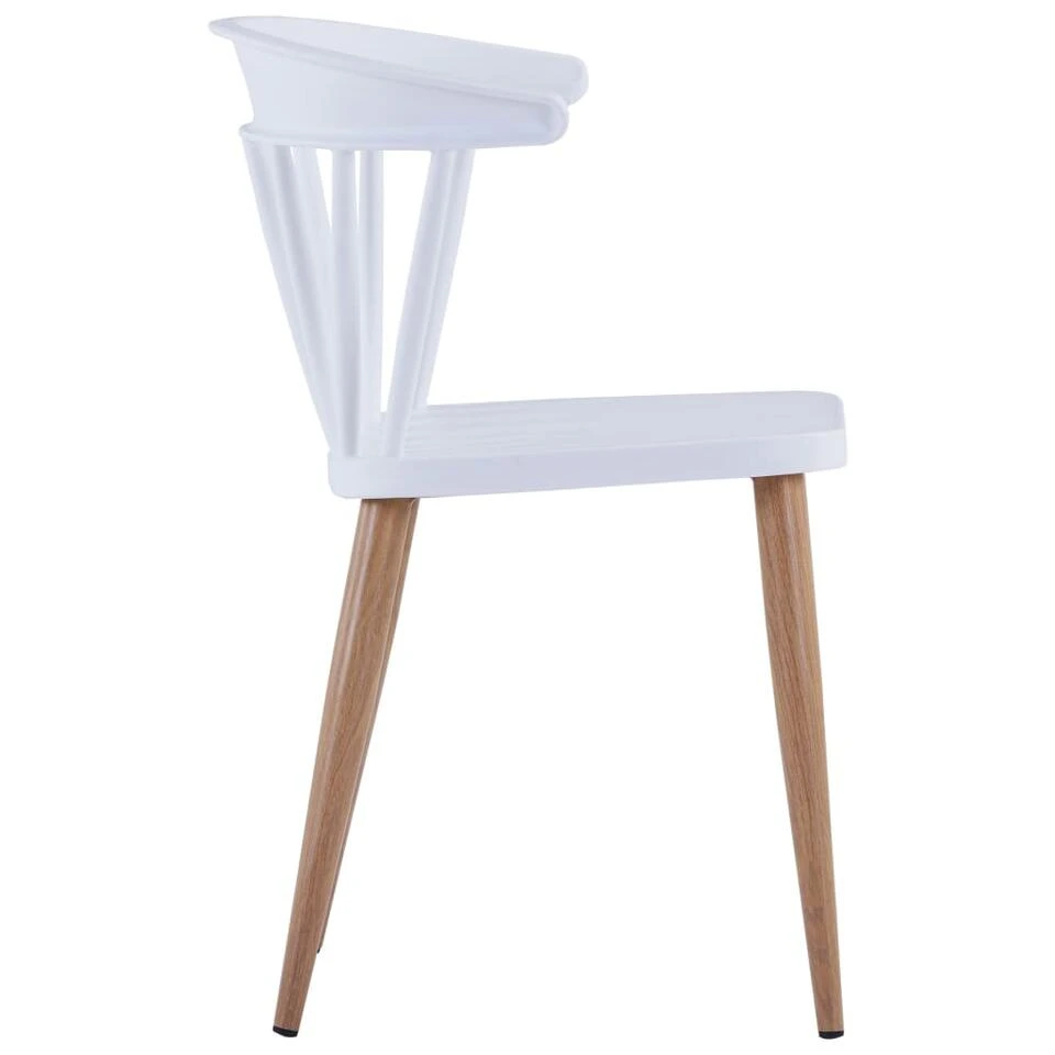 VidaXL Eetkamerstoelen 2 St Kunststof Wit 4 VidaXL Eetkamerstoelen 2 St Kunststof Wit - Afbeelding 4