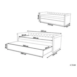 Beliani Kinderbed LIBOURNE - Grijs Polyester -Puur Woood Winkel 8440d7246cd44b989478c14e7ae0dd94