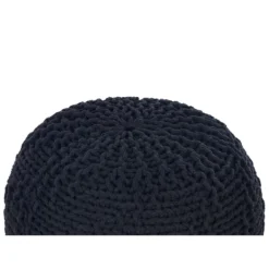 Beliani Poef PRIENE - Zwart Katoen -Puur Woood Winkel 8645c171e92240a980a0100f8d1e29e5