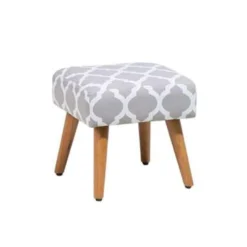 Beliani Hocker OSAGE - Grijs Katoen -Puur Woood Winkel 87fe0fead30c46d08c11ccd42c074a47
