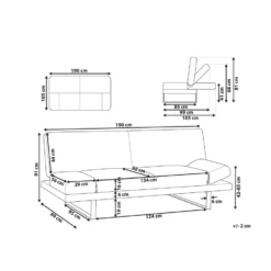 Beliani Slaapbank - YORK Beige Polyester -Puur Woood Winkel 88c119dc233244f9a3b657317f8bd1ad