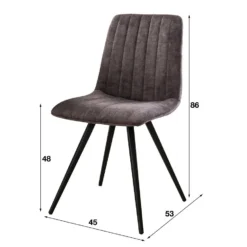 Giga Meubel Eetkamerstoel Velvet Grijs - Zwart Metalen Onderstel -Puur Woood Winkel 896f5e4ad6b24914a43f62d26d6b6428