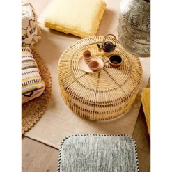 Beliani Poef CLONE - Geel Katoen -Puur Woood Winkel 897f0f7c7b924c6bbca9c290299f8760