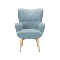 Beliani Fauteuil VEJLE - Blauw Polyester -Puur Woood Winkel 8981d140360d42e09bcd16a031202326