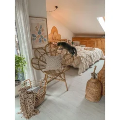 Beliani Fauteuil FLORENTINE - Beige Rotan -Puur Woood Winkel 8a7558921f704f0b9ca994bba5d404b5