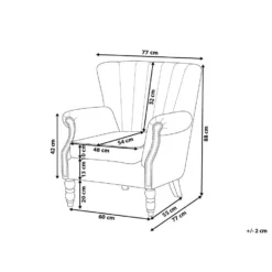 Beliani Fauteuil SVEDALA - Grijs Fluweel -Puur Woood Winkel 8cf63fa22d72413abdf3556a3fec4901