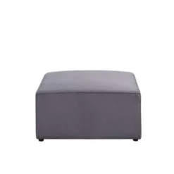 Beliani Ottomaan LEMVIG - Grijs Corduroy -Puur Woood Winkel 8d6029a4498645079c620d88f428462a