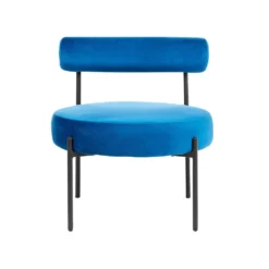 Beliani Fauteuil ALPHA - Blauw Fluweel -Puur Woood Winkel 8e4a19bb792c4ec99cadf4b9c0483b6f