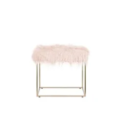 Beliani Hocker MANHATTAN - Roze Polyester -Puur Woood Winkel 8f7b838348da45688d479090af559553