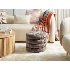 Beliani Poef BREWTON - Bruin Fluweel -Puur Woood Winkel 9322c99203d74427be8d6594d52ad420