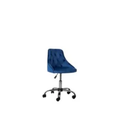 Beliani Bureaustoel PARRISH - Blauw Fluweel -Puur Woood Winkel 938d61f6035d466fafb9b740f41f3533