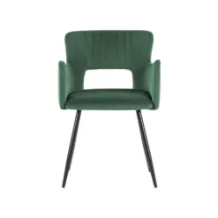 Beliani Eetkamerstoel SANILAC - Groen Fluweel -Puur Woood Winkel 94053f762cd2495dad996ed60ea01e26