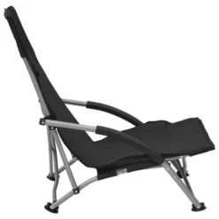 VidaXL Strandstoelen 2 St Inklapbaar Stof Zwart -Puur Woood Winkel 9552855a096e486e92e6fde3d9aba3eb