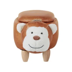 Beliani Dierenhocker MONKEY - Bruin Kunstleer -Puur Woood Winkel 95ce3f5faff94e3aa4f528bda64d58c8