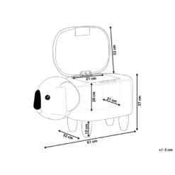 Beliani Dierenhocker COALA - Grijs Fluweel -Puur Woood Winkel 96d8cc0d032e4f91877d8ab142d40593
