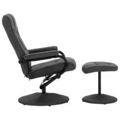 VidaXL Fauteuil Verstelbaar Met Voetenbankje Stof Donkergrijs -Puur Woood Winkel 98df20ae8c5141e4b8edf1a30d4cbed7