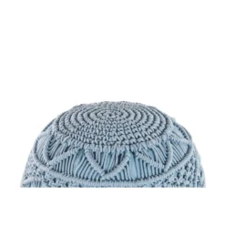 Beliani Poef KAYSERI - Blauw Katoen -Puur Woood Winkel 99487f4d56364b0784f000f7cd13991d