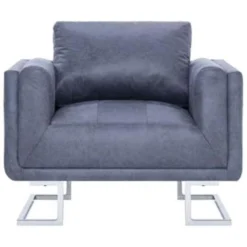 VidaXL Fauteuil Kubus Kunstsuède Grijs -Puur Woood Winkel 9cee1d1424014affa649775f486e5338