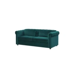 Beliani Driezitsbank - CHESTERFIELD Groen Fluweel -Puur Woood Winkel 9d446f636a8f41f98cd137e757139498