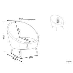 Beliani Fauteuil LANGA - Grijs Fluweel -Puur Woood Winkel 9e5b1eacf2f74f0da881234d065c0d35