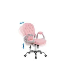 Beliani Bureaustoel PRINCESS - Roze Kunstleer -Puur Woood Winkel 9ebca098962b48debcbc2682051e41e0