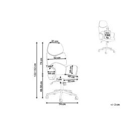 Beliani Bureaustoel SPLENDID - Grijs Polyester -Puur Woood Winkel 9f4afc6eca3f4baeb1bbc52fa14ffbfc