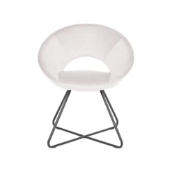 Beliani Fauteuil RACHEL - Beige Fluweel -Puur Woood Winkel 9f689d72582f482a83539a9d97f3f387