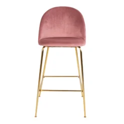 Giga Meubel Barstoel Velvet Roze Brass - Zithoogte 77cm -Puur Woood Winkel 9feaa2d37dfd4237a41bc44e97521c6e