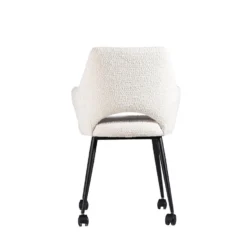 Giga Meubel Eetkamerstoel Bouclé - Wit - Stoel Jasmine -Puur Woood Winkel a02498729cd94e87acf5b71e07677796